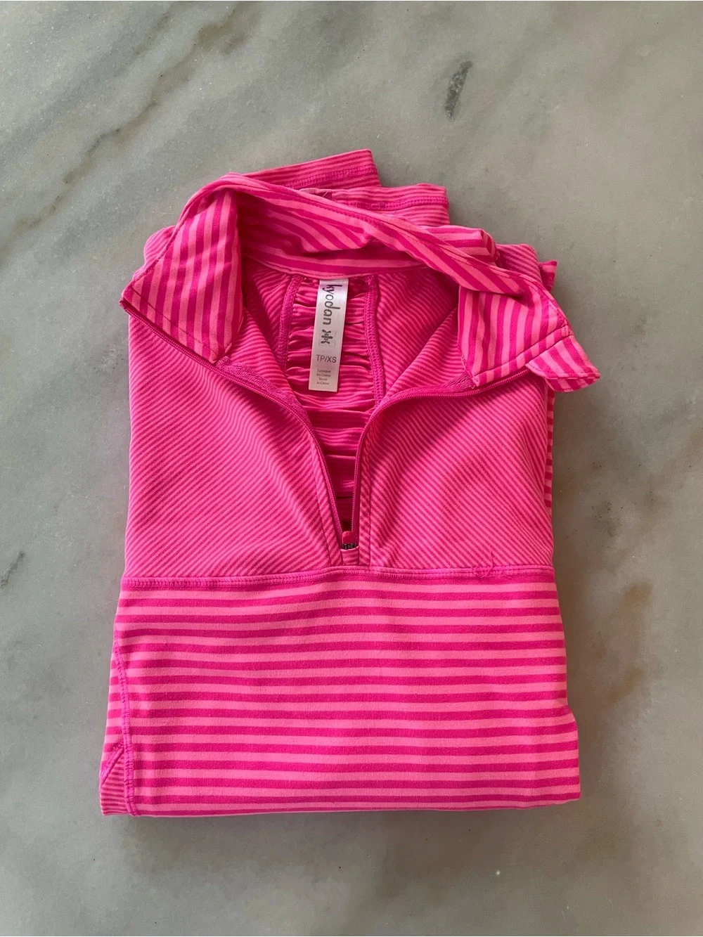 Kyodan Hot Pink Striped Half-Zip Pullover size XS